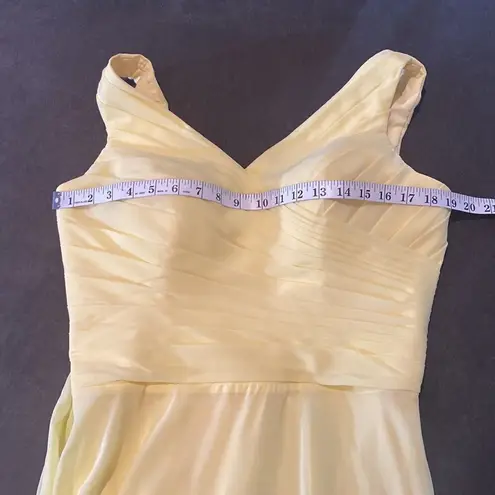 Women’s Yellow Full Length Chiffon V