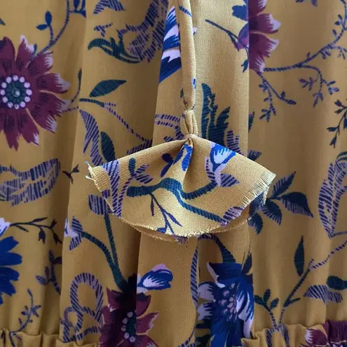 MISA Los Angeles MISA Los Angeles Violet Dress Marigold Yellow Floral Smocked Waist Size XS