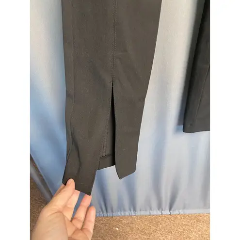 Reiss Pants Womens 6 Black Elastic Waist Jayne Split Front Skinny Side Zip B65