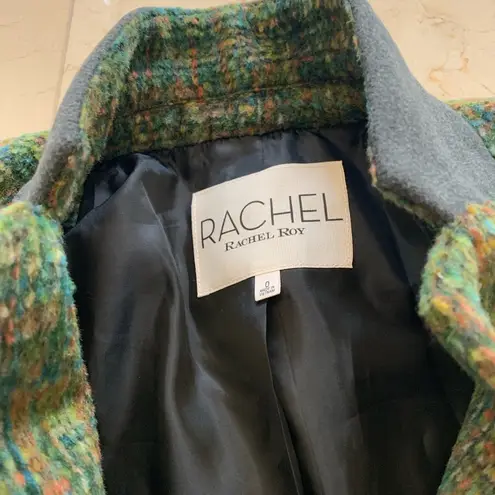 Rachel Roy NWOT Green Tweed Wool Blazer Sz 0