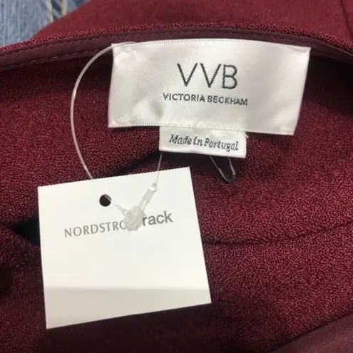 Victoria Beckham Iron Red Burgundy Sleeveless Crepe Mini Dress Size 0 NWT