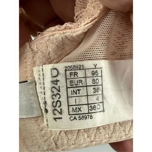 C2 Simone Pérèle C2 Simone Perele Comete Lace Underwire Bra Pinky Sand Size 36D Pink
