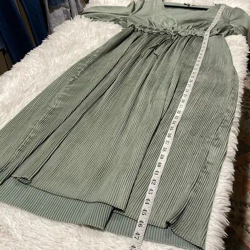 Baltic Born Gabriella Satin Midi Dress in Eucalyptus Green Extra Large