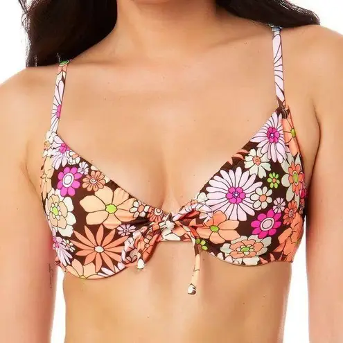 NWT Salt & Cove Morning Grace Underwire Bralette Bikini Top Orange