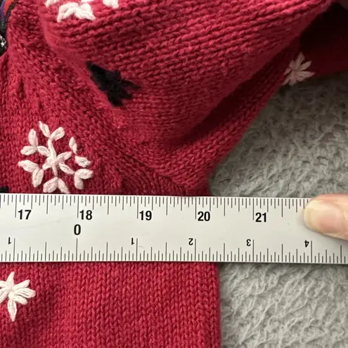 Erika Vintage Full Zip Christmas Cardigan Sweater Holiday Retro 90s Women Large