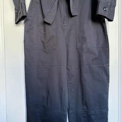 Alex Mill • Jo Belted Jumpsuit black twill utility boilersuit coverall tie waist