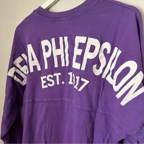 Delta Phi Epsilon Spirit Jersey Purple DPhiE Long Sleeve Tee Venley Casual Cute Purple Size M