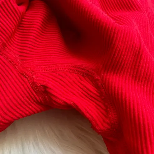 SKIMS Red ribbed biker shorts