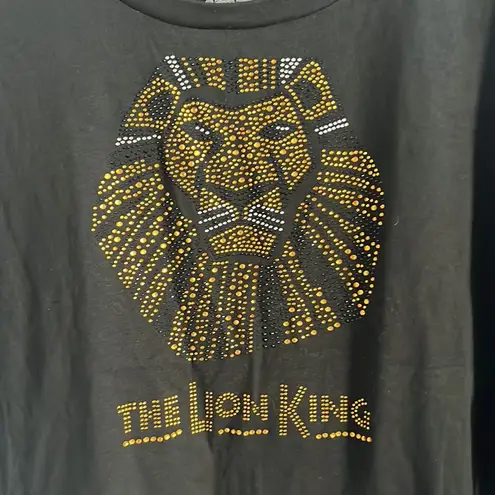 NWT  The Lion King Disney Theatrical Group Lion Head Rhinestone Tee Black