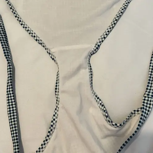 Ingear szM (runs small) blue & white checked 2 piece bikini GUC no bra inserts Size M