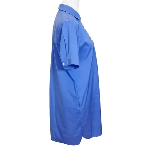Untuckit Stretch Cotton Popover Presley Shirt Dress Blue Women’s Size Small