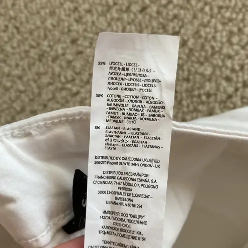 Calzedonia High Rise White Straight Leg Pants Size Small Like New Italian