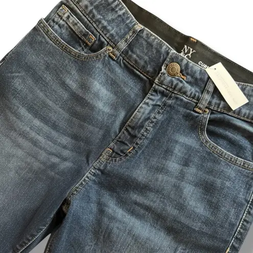 NWT NY&CO Womens Med Wash Mya Curvy High Waisted Sculpting No Gap Shorts Size 14 Blue