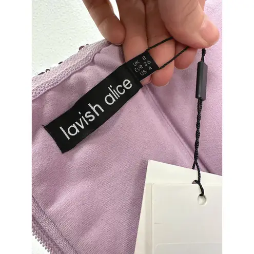 Lavish Lice Lavish Alice Embellished Curved Bandeau Dress in Lilac Size 4