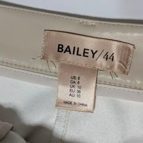 Bailey44 Anthropologie Bailey 44 Vegan Leather Cargo Pants Baggy Cuffed Ankle Cream Tan