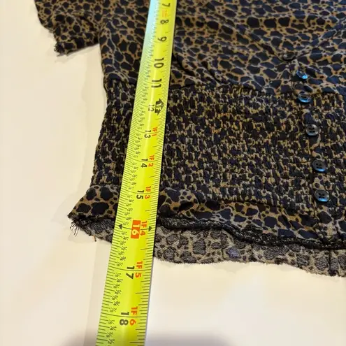 Urban Outfitters  Animal Print Coquette Rouged Crop Top Short Sleeve SZ S-P