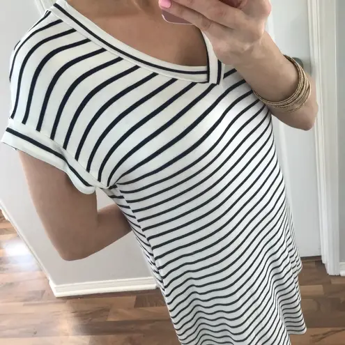 Mittoshop | Navy & White Striped T-Shirt Dress
