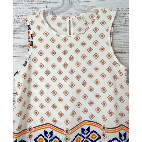 Pink Blush Women's Aztec Print Keyhole Back Sleeveless Top Multi-Color Medium