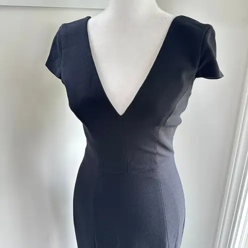 Dress the Population Karla XS Black Evening Formal Gown Long Slit V-Neck Dress