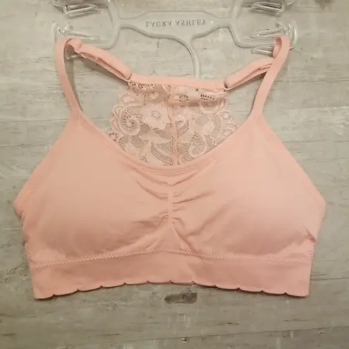 Laura Ashley ππ Lace Back Seamless Bralettes 2 Pack ~ Pink & Gray Small S NWT