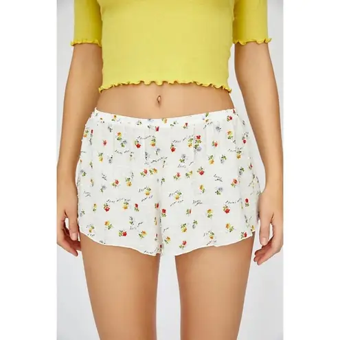 Free People  Yellow White Small Floral Croquette Pajama Set Sz M