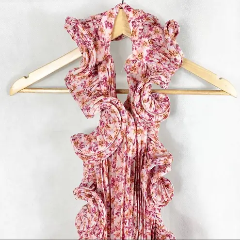 Amur Mimi Halter pleated Ruffle mini dress