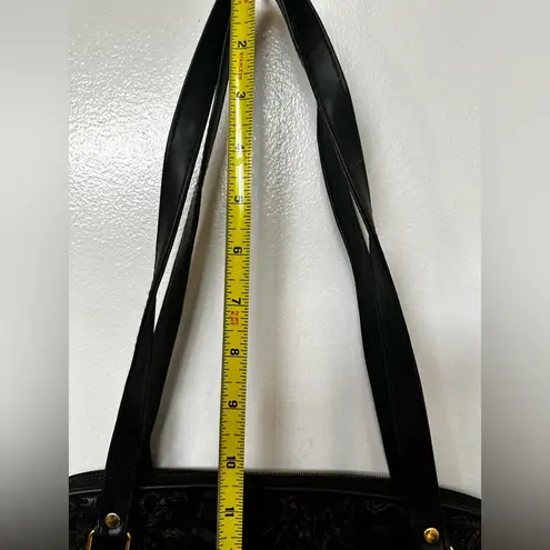 Vintage Genuine Leather Etra Patch Work Design Shoulder Bag Black