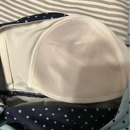 Motherhood Maternity Tankini Medium Blue Polka Dots