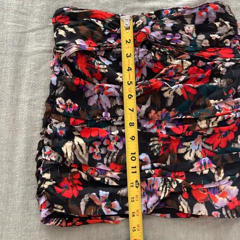 ZARA NWOT  Ruched Floral Mini Skirt Sz S