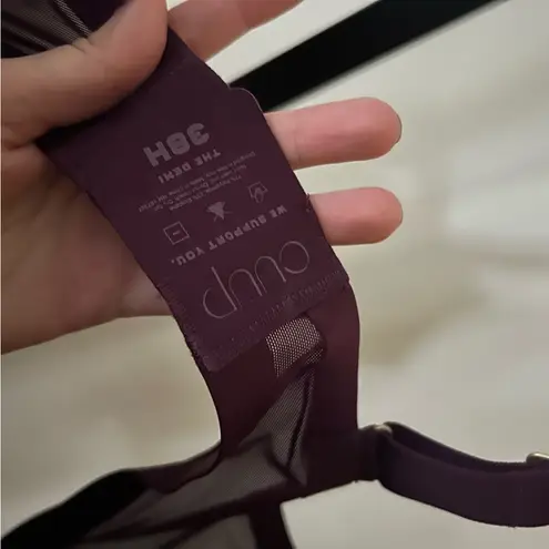 CUUP The Demi Bra Spacer Lightweight Mesh Cosmos Burgundy Purple Size 38H