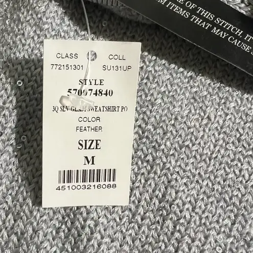 White House | Black Market NWT  Silver Glam Dolman Sleeve Knit Sweater Size M