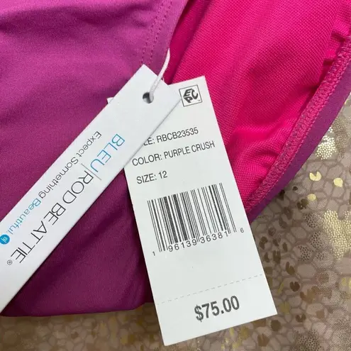 Bleu Rod Beattie Cotton On Pink Purple Ombre Tassel Bikini Set Large/12 NWT