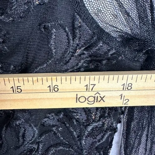 Venus Mini Dress Women L Bell Sleeve Sheer Lace Black Goth Boho Whimsigoth Black Size L