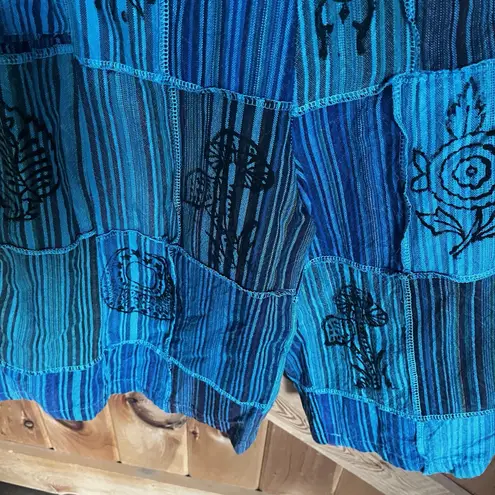 NWT Ananta Romper Woman's L/XL Patchwork Teal Blue Black Pockets Boho Hippie Size undefined