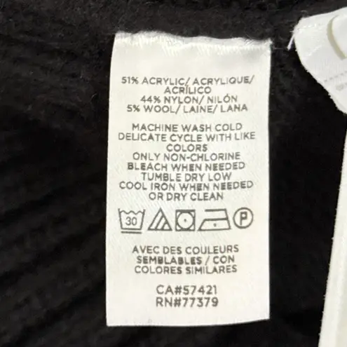 Ann Taylor NWT  Wool Abstract Jacquard Turtleneck Sweater Black White Size Large - Image 7