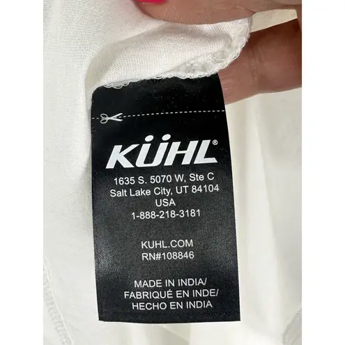 Kuhl Women's Arabella V Neck T Shirt New With Tags Large White Short Sleeve