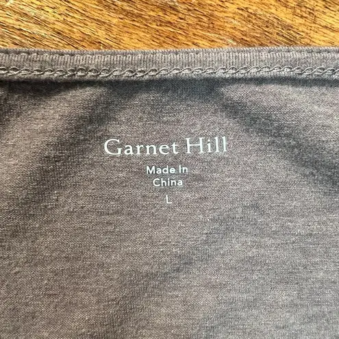 Garnet Hill Top Womens Large Taupe Dolman Lace Sleeve Organic Cotton Tencel L