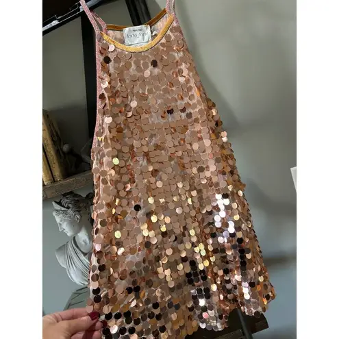 Forte Forte Sequin Embellished Top Rose Gold PINK Womens Size 1 US 4