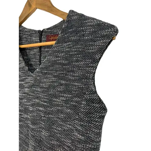 Hal Rubenstein Black White Tweed Cap Sleeve Shirt Dress Size Small Black