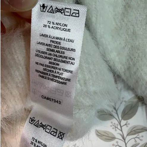 William Rast Fuzzy Knit Collared Cropped Sweater Ivory Cozy– Size Small – NWT - Image 5