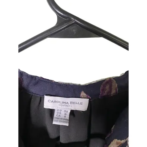 Carolina belle Purple Floral Velvet Burnout Dress Size 8 Whimsigoth Moody Witchy