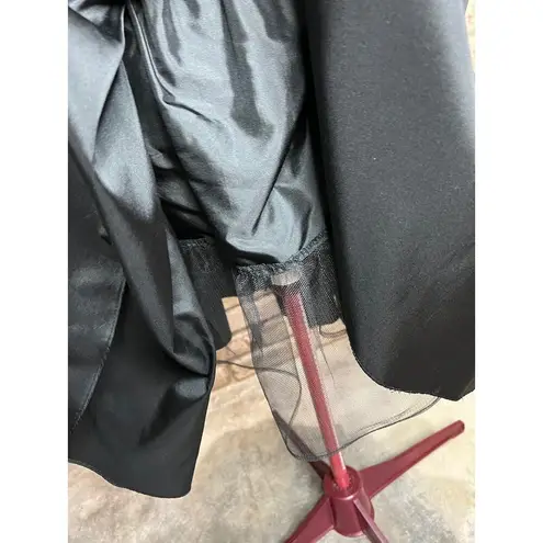 formal dress Vintage sequins ruched bodice swing skirt blue black Size 6