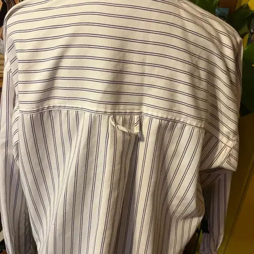 American Vintage Vintage women’s, medium, white and purple, striped, legendary button-down shirt