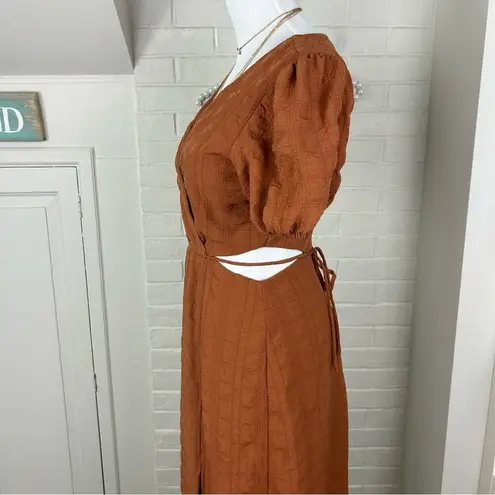 And Now This Textured Side Cut Out Puff Sleeve Dress Size S