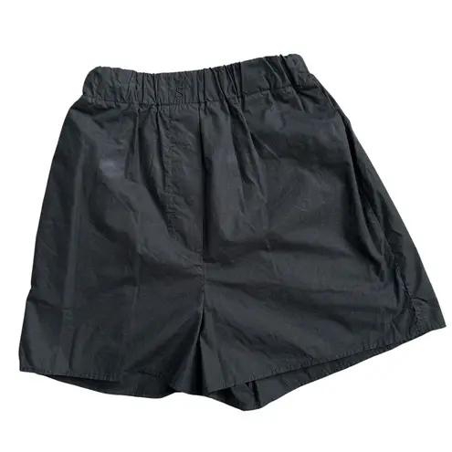 Frankie Shop Lui Pull On Organic Cotton Boxer Shorts Black Size XS