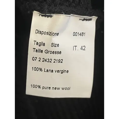 Piazza Sempione Short Sleeve 100% Wool Short Sleeve Black Knit Dress Size IT 42