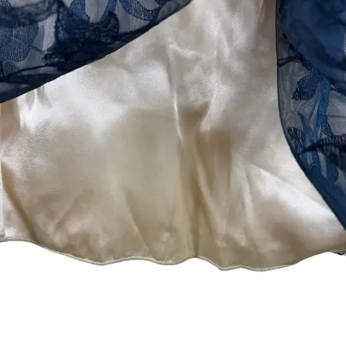 B. Smart NWT Navy Cream Floral Lace Sleeveless Short Fit & Flare Dress Size 7/8