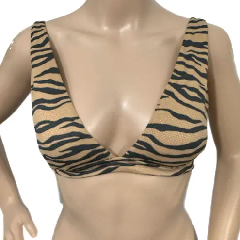Aerie AE  Bikini Top Triangle Style Adjustable Straps Zebra Print Tie Around S thumbnail 2