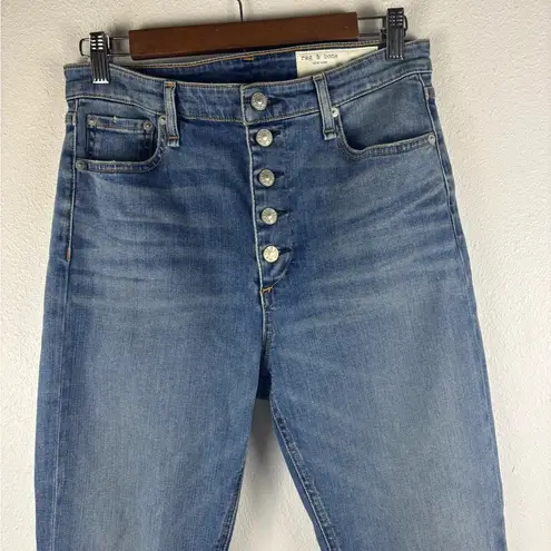 Rag and Bone  Size 29 Nina High Rise Button Fly Denim Jeans‎ Raw Hem Fire Island