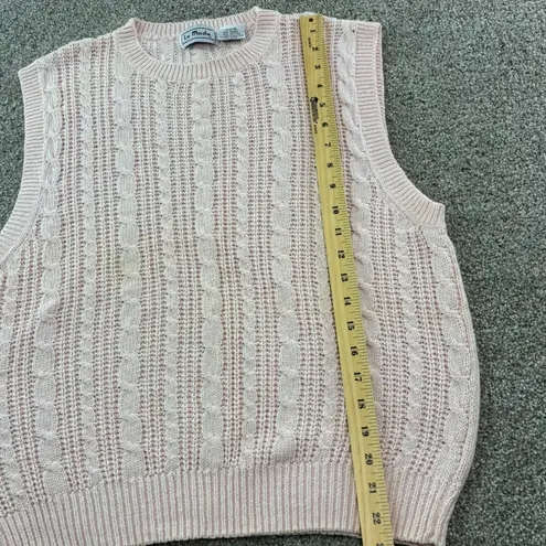 Le Moda Vintage Pink Cable Knit Cotton Blend Sweater Vest Womens XL Retro 80's